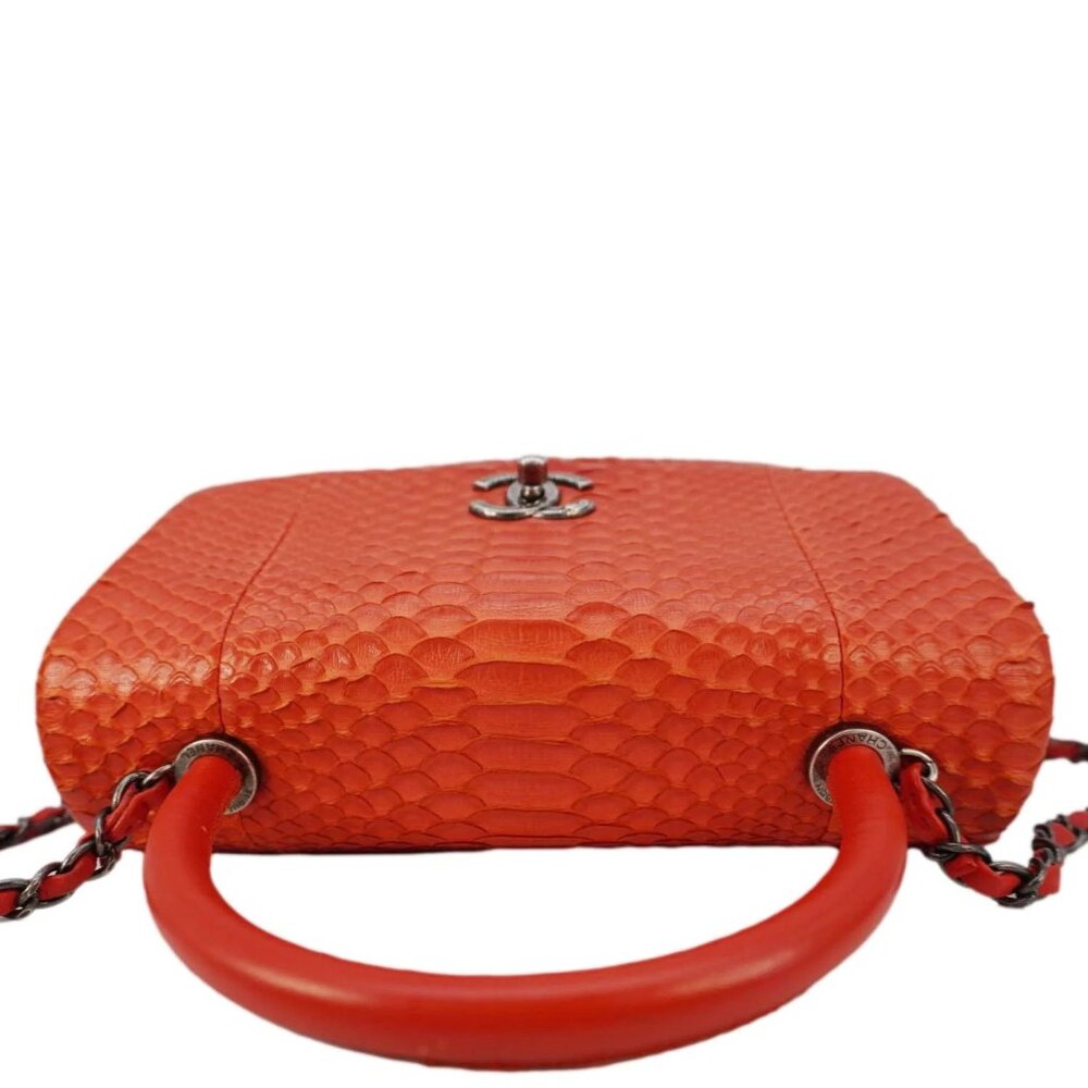Chanel Coco Flap Python Leather Top Handle Should… - image 8